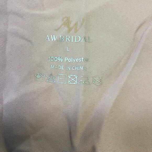 AW BRIDAL SZ L pink lace sleeve satin loungewear belted robe NEW B108 - Picture 6 of 7